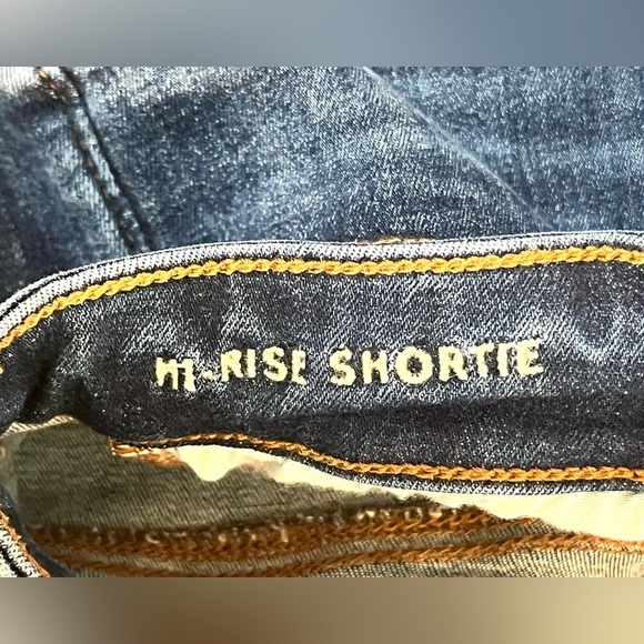 American Eagle Outfitters Women's Blue Hi-Rise Shortie Denim Shorts Size 0 - Picture 6 of 12